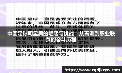 中国足球明星男的崛起与挑战：从青训到职业联赛的奋斗历程